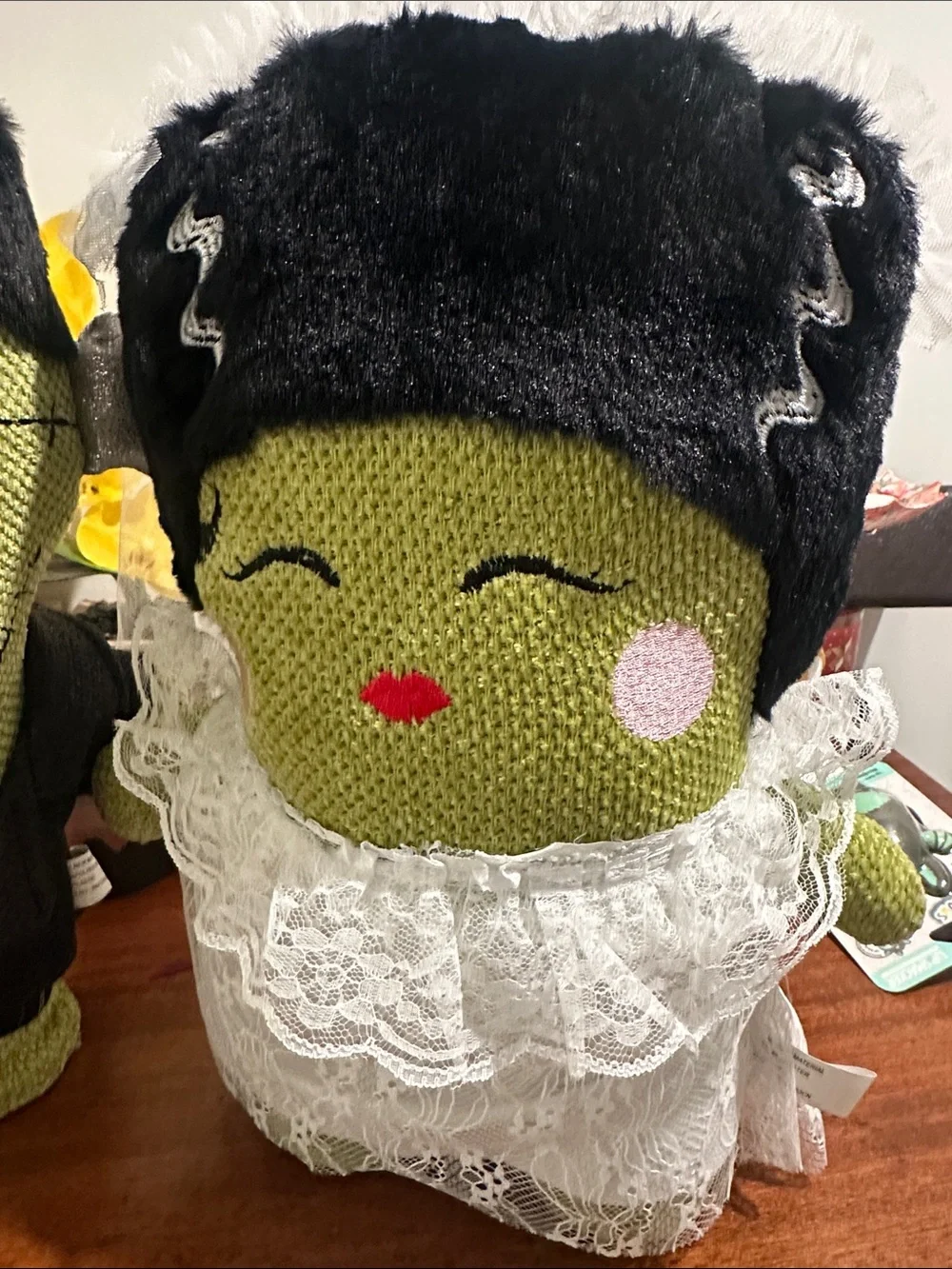 New Plush Frankenstein Bride & Groom Set - Green Plush Dolls